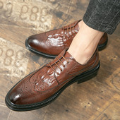 Μοντέρνα ανδρικά παπούτσια με κορδόνια από τεχνητό δέρμα