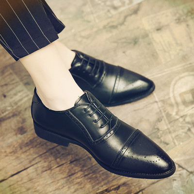 Hegyes férfi formális cipő eco bőrből, két színben