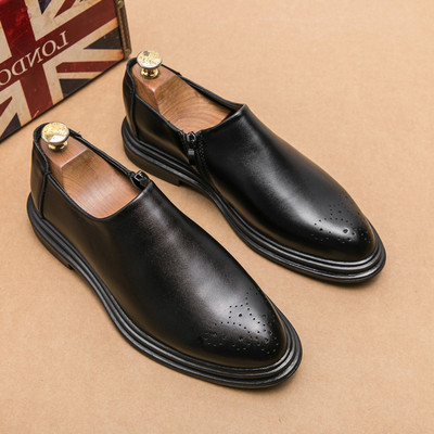 Zárt formális cipő öko bőrből - cipzárral