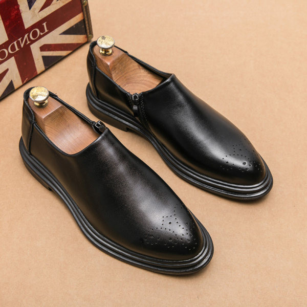 Zárt formális cipő öko bőrből - cipzárral