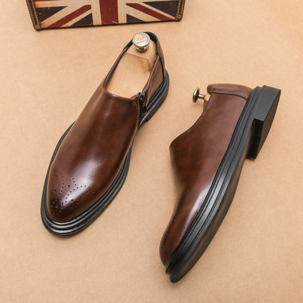 Zárt formális cipő öko bőrből - cipzárral