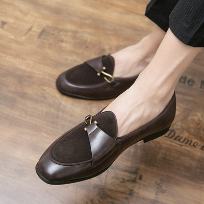 Muške svečane cipele od eko brušene kože sa metalnim elementima