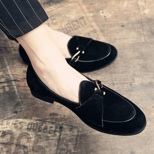 Muške svečane cipele od eko brušene kože sa metalnim elementima