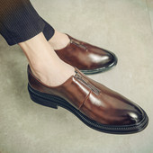 Modes vīriešu noapaļoti apavi no eko ādas un ar rāvējslēdzēju