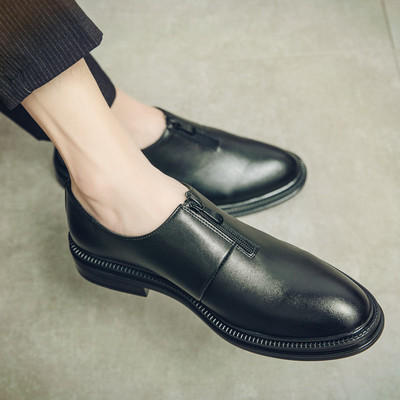 Modes vīriešu noapaļoti apavi no eko ādas un ar rāvējslēdzēju