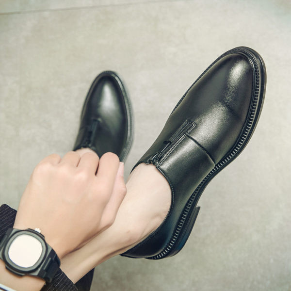 Modes vīriešu noapaļoti apavi no eko ādas un ar rāvējslēdzēju