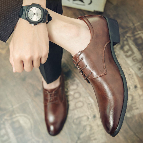 Vīriešu apavi - ar šņorēm divās krāsās