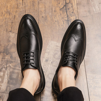 Модерни обувки тип британски стил от еко кожа за мъже 