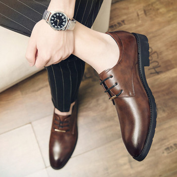 Мъжки обувки от еко кожа с връзки - официален модел