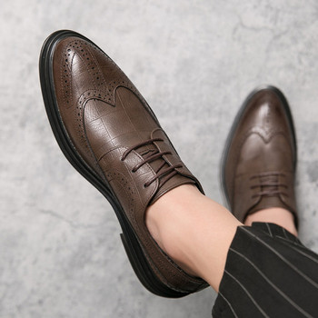Мъжки официални обувки от еко кожа с връзки нов модел