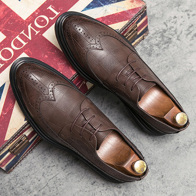 Öko bőrből készült férfi formális cipő fűzős új modell