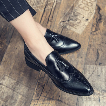 Официални мъжки обувки от еко кожа ретро модел