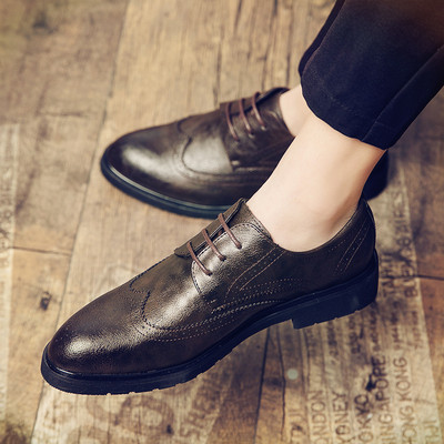 Vīriešu eko ādas apavi ar smailiem purngaliem ar šņorēm