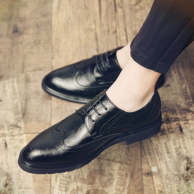 Vīriešu eko ādas apavi ar smailiem purngaliem ar šņorēm