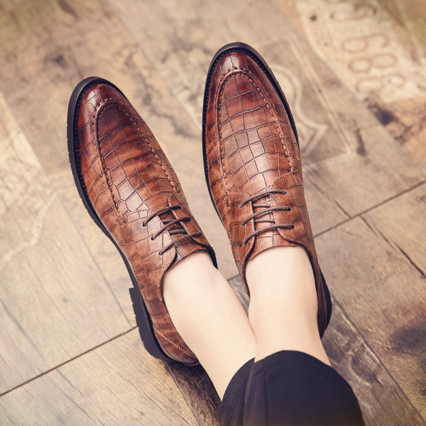 Muške kožne cipele - sa vezicama u dvije boje