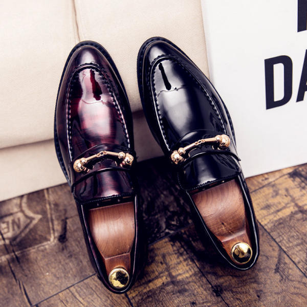 Új modell kerek férfi cipő fém elemmel