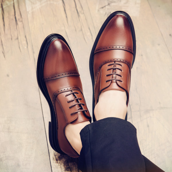 Tīra modeļa eko ādas šņorējamie formālie apavi vīriešiem