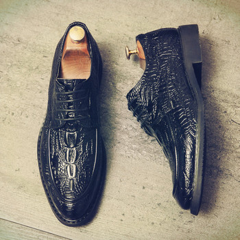Официални мъжки обувки от еко кожа с животински принт