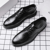 Vīriešu formāli noapaļoti eko ādas šņorējamie apavi