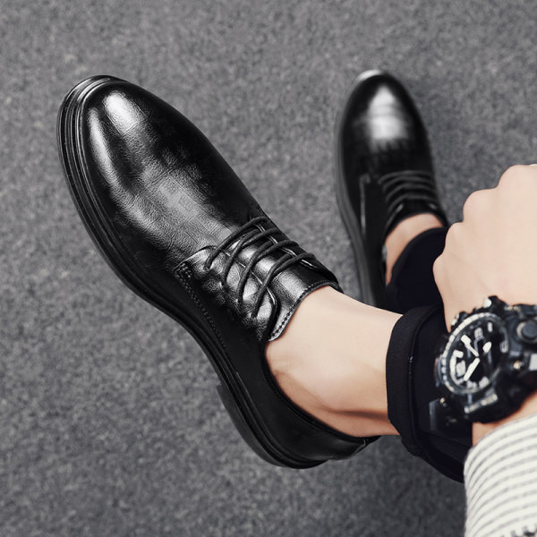 Vīriešu formāli noapaļoti eko ādas šņorējamie apavi