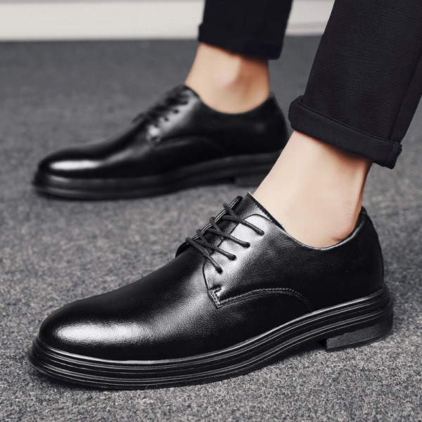 Vīriešu formāli noapaļoti eko ādas šņorējamie apavi