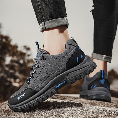 Φθινοπωρινές χειμερινές μπότες πεζοπορίας με γράμματα και κορδόνια για άντρες