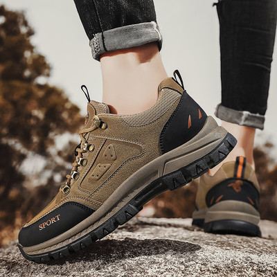 Φθινοπωρινές χειμερινές μπότες πεζοπορίας με γράμματα και κορδόνια για άντρες