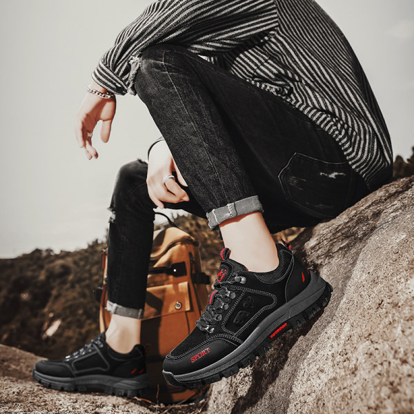 Φθινοπωρινές χειμερινές μπότες πεζοπορίας με γράμματα και κορδόνια για άντρες