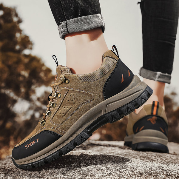 Φθινοπωρινές χειμερινές μπότες πεζοπορίας με γράμματα και κορδόνια για άντρες