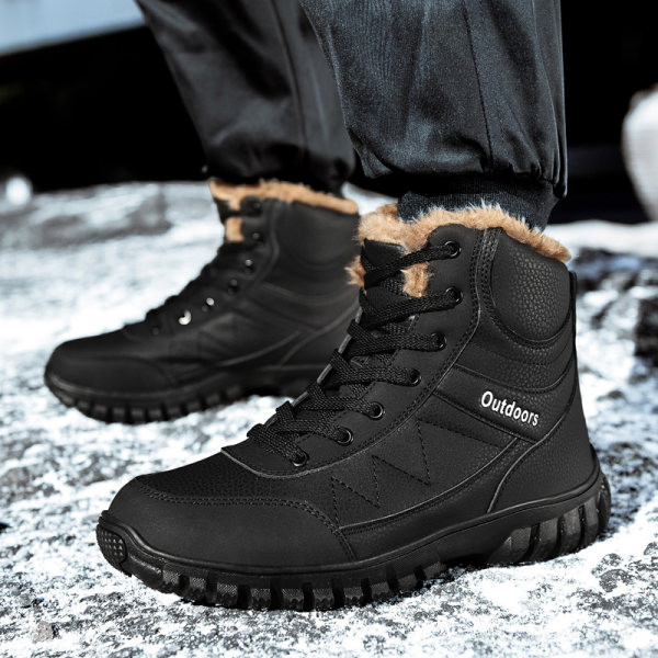 Vīriešu ziemas pārgājienu zābaki ar biezu samta oderi