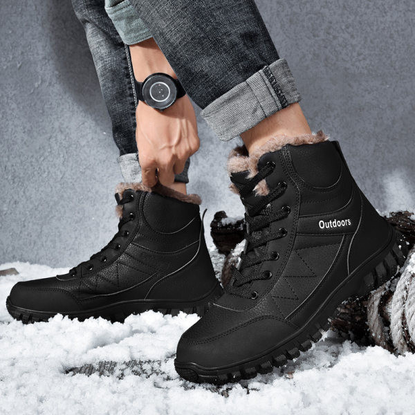 Vīriešu ziemas pārgājienu zābaki ar biezu samta oderi