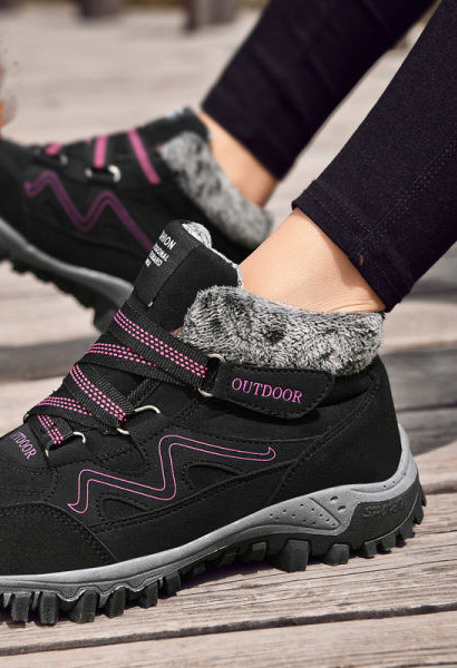 Ziemas pārgājienu zābaki no eko zamšādas ar dūnām