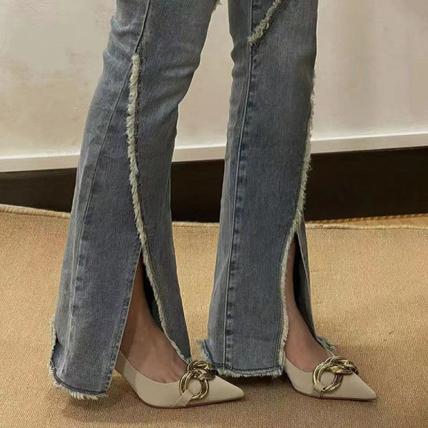 Modern női hegyes cipő 8 cm magas sarokkal