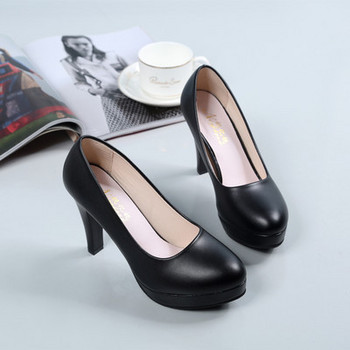 Γυναικεία στρογγυλεμένα παπούτσια δύο μοντέλων με ψηλό τακούνι 9cm