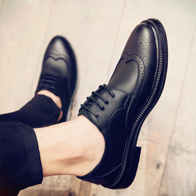 Мъжки кожени обувки в черен цвят