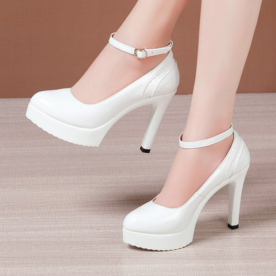 Modernas sieviešu kurpes ar sprādzi un augstu 11cm papēdi