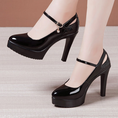 Jauns sieviešu ādas apavu modelis ar augstu 11cm papēdi