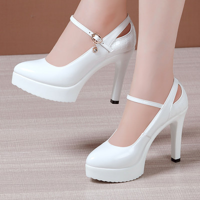 Jauns sieviešu ādas apavu modelis ar augstu 11cm papēdi