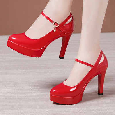 Jauns sieviešu ādas apavu modelis ar augstu 11cm papēdi