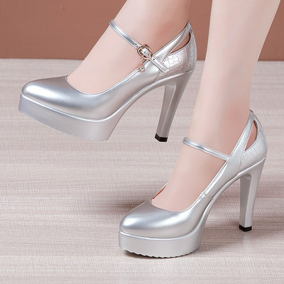 Jauns sieviešu ādas apavu modelis ar augstu 11cm papēdi