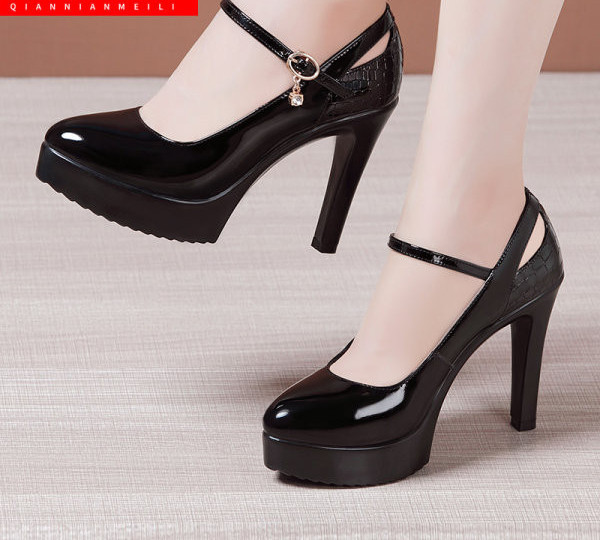 Jauns sieviešu ādas apavu modelis ar augstu 11cm papēdi