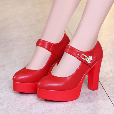 Női bőrcipő 10 cm magas sarokkal