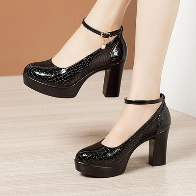 Női bőrcipő új modellje, 9 cm vagy 12 cm magas sarkú