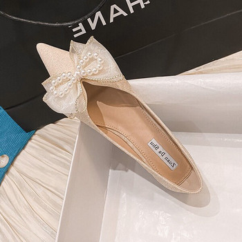 Дамски обувки с ток и 3D панделка 