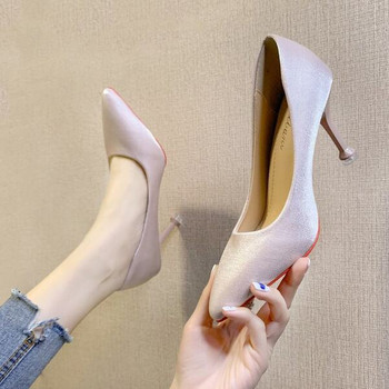 Дамски елегантни обувки с ток в четири цвята 