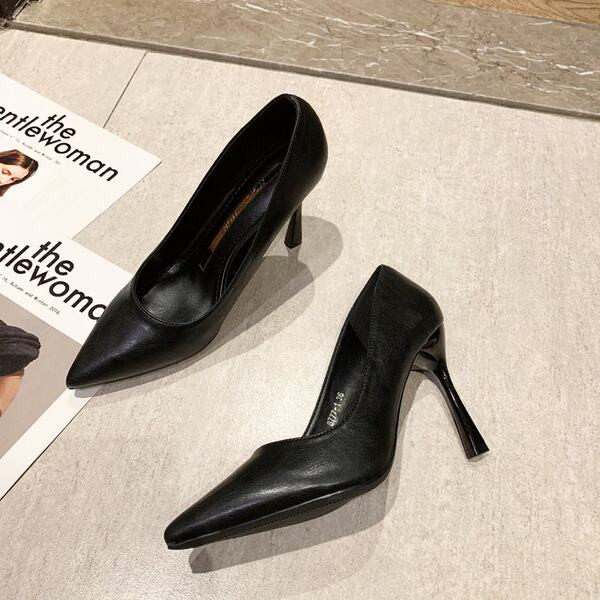 Modernas ādas kurpes ar augstu plānu papēdi 9cm