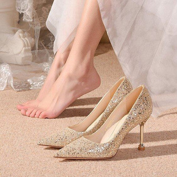 Дамски елегантни -  обувки с ток 