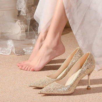 Дамски елегантни -  обувки с ток 