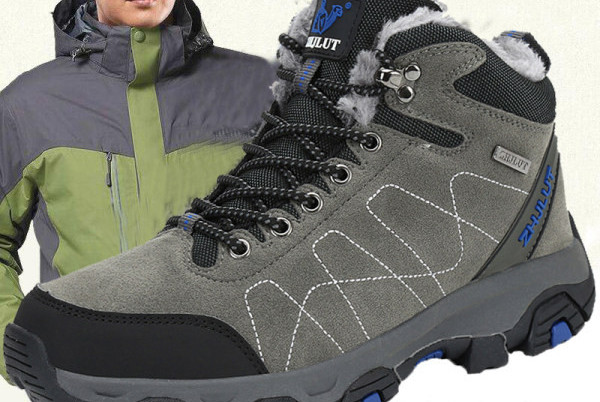 Férfi túrabakancs béléssel és fűzővel