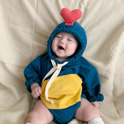 Dječji bodi od flisa dugih rukava s kapuljačom